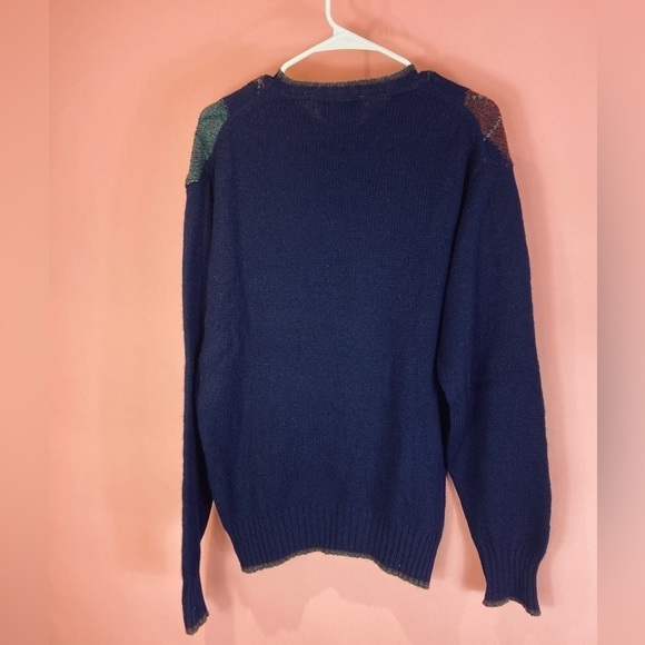 Woodward Collection Argyle Knitted Wool Sweater Outdoors Made In Ireland Vintage - Picture 2 of 8